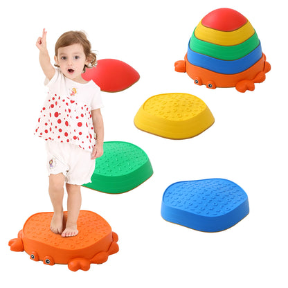 5-Piece Crab Sensory Stepping Stones – Balance & Obstacle Course Toy 🦀🌈
