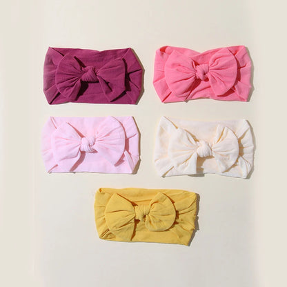 5Pcs Cute Bows Baby Headband Set – Soft Elastic Hair Bands