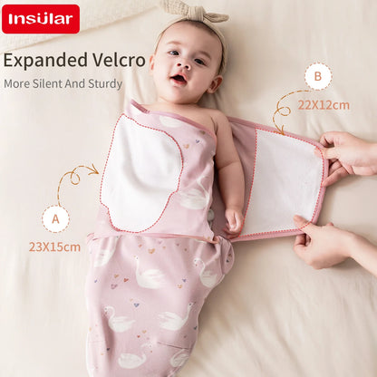 Adjustable Cotton Baby Swaddle Wrap & Hat Set 👶🌙