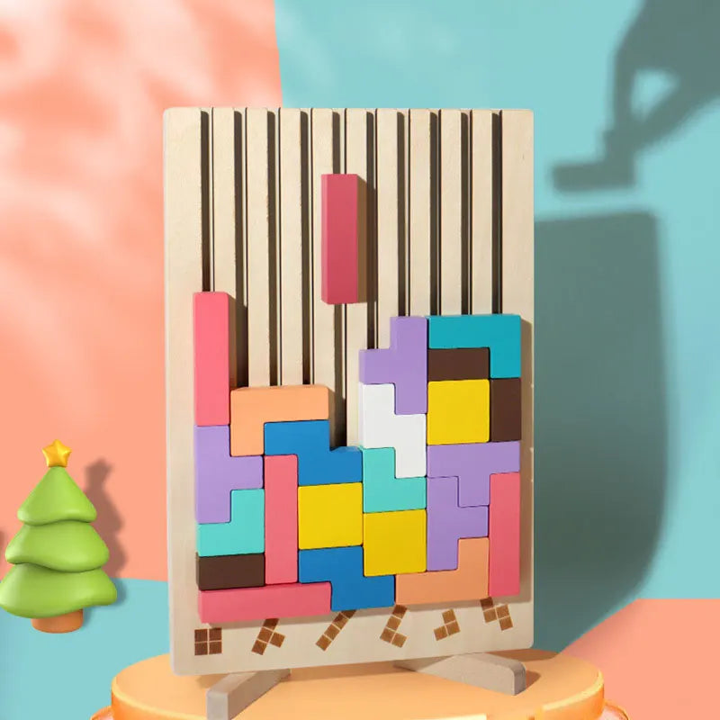 WoodMind 3D Wooden Logic Puzzle Building Blocks