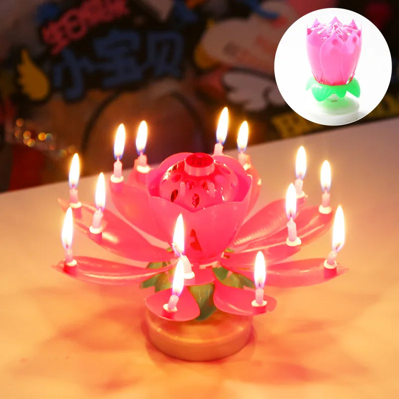 BloomWish - Musical Rotating Lotus Birthday Candle