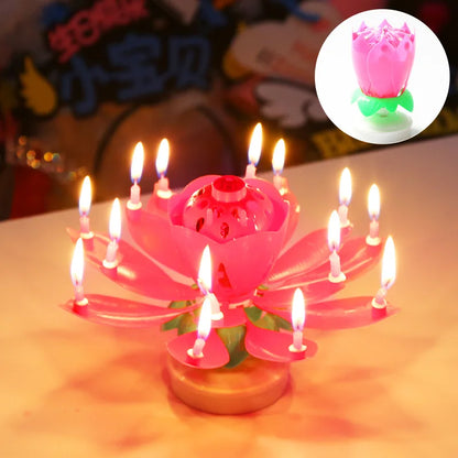 BloomWish - Musical Rotating Lotus Birthday Candle