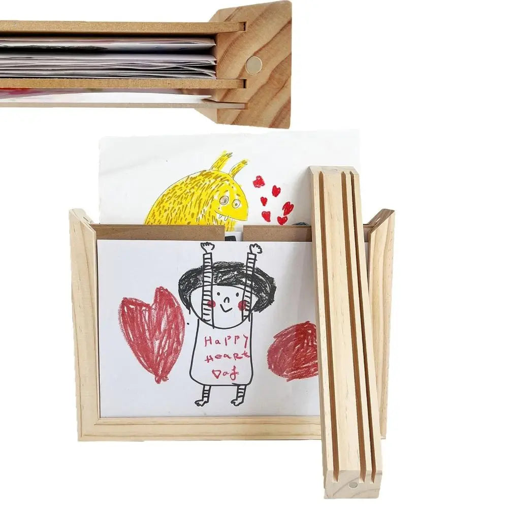 Wooden Rotating Art & Memory Frame – Changeable Display for Photos and Kids’ Artwork