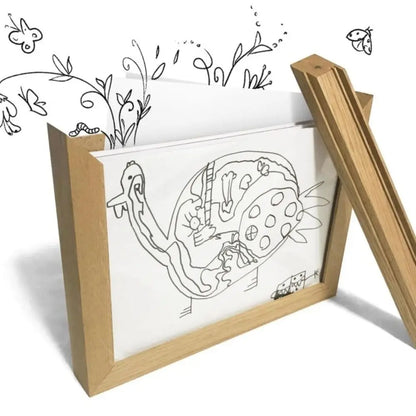Wooden Rotating Art & Memory Frame – Changeable Display for Photos and Kids’ Artwork