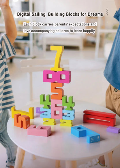 Montessori Wooden Puzzle Blocks – Stacking, Counting & Brain-Building Fun