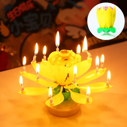 BloomWish - Musical Rotating Lotus Birthday Candle