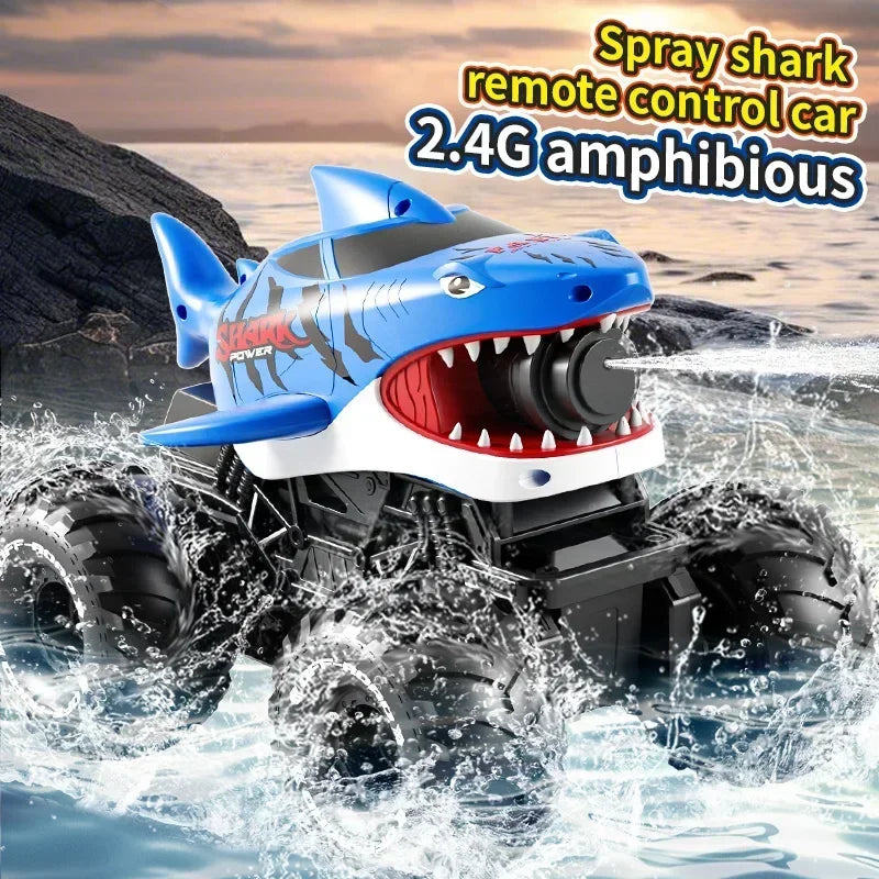 SharkBlaster 2-in-1 Amphibious RC Car & Water Shooter | 2.4G Remote + Gesture Watch Control