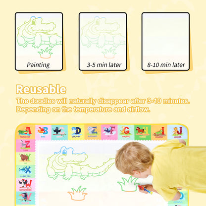 Magic Water Drawing Mat – Reusable Mess-Free Doodle & Painting Board for Kids
