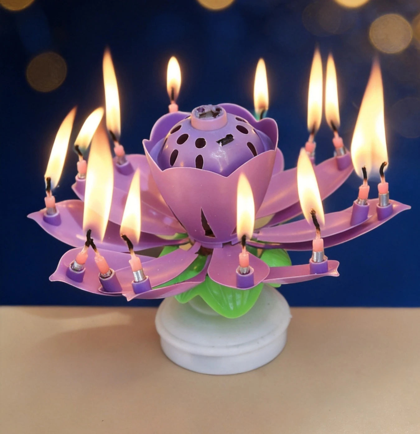 BloomWish - Musical Rotating Lotus Birthday Candle