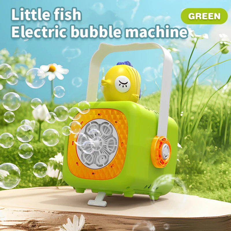 6-Hole Cartoon Fish Bubble Toy - Handheld Bubble Fun Without Batteries