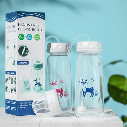 BornBL Hands-Free Baby Feeding Bottle – Anti-Colic Nursing System