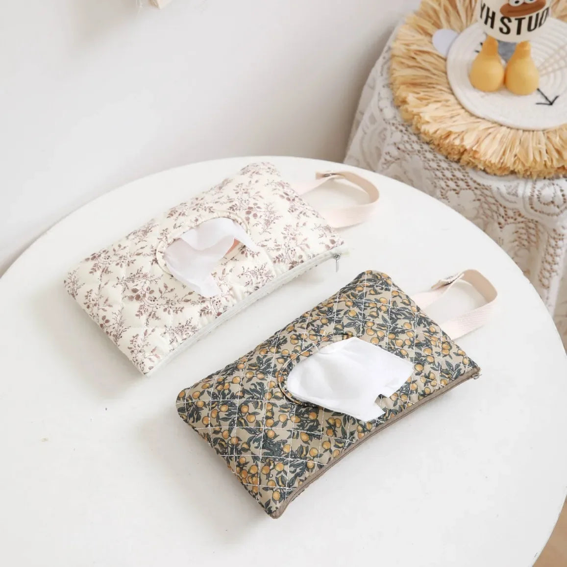 Floral Stroller Tissue & Wet Wipes Organiser
