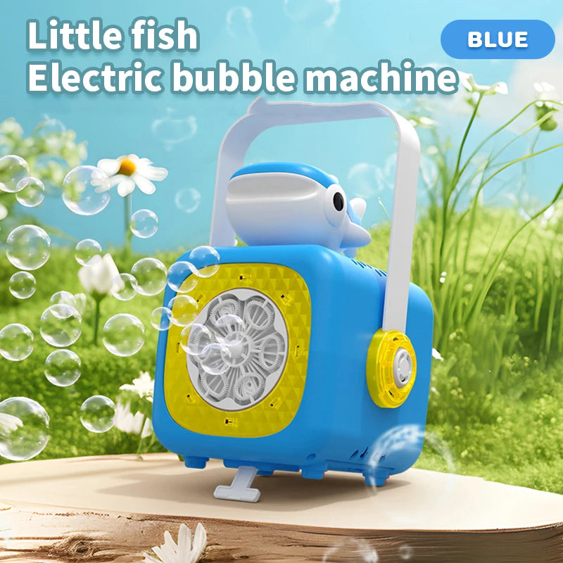 6-Hole Cartoon Fish Bubble Toy - Handheld Bubble Fun Without Batteries