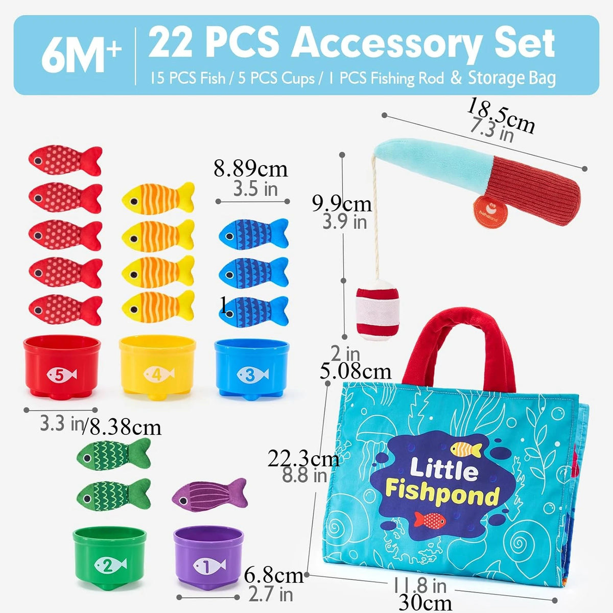 Montessori Fishing Game Set – 22-Piece Colour & Number Learning Toy 🎣🐠