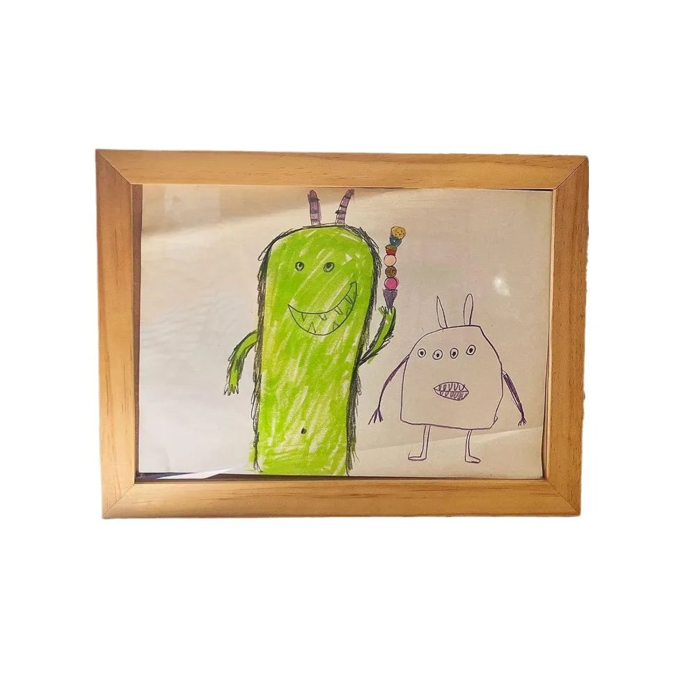 Wooden Rotating Art & Memory Frame – Changeable Display for Photos and Kids’ Artwork