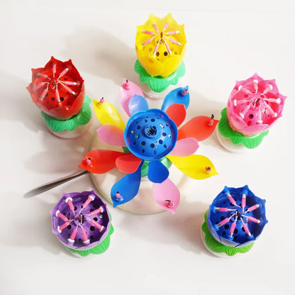 BloomWish - Musical Rotating Lotus Birthday Candle