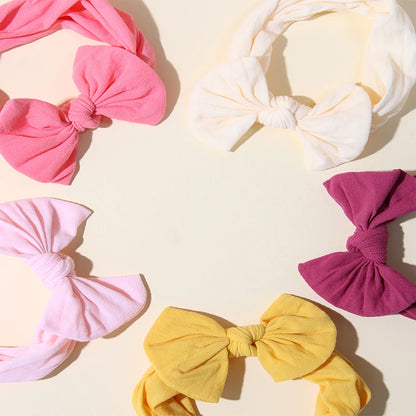 5Pcs Cute Bows Baby Headband Set – Soft Elastic Hair Bands
