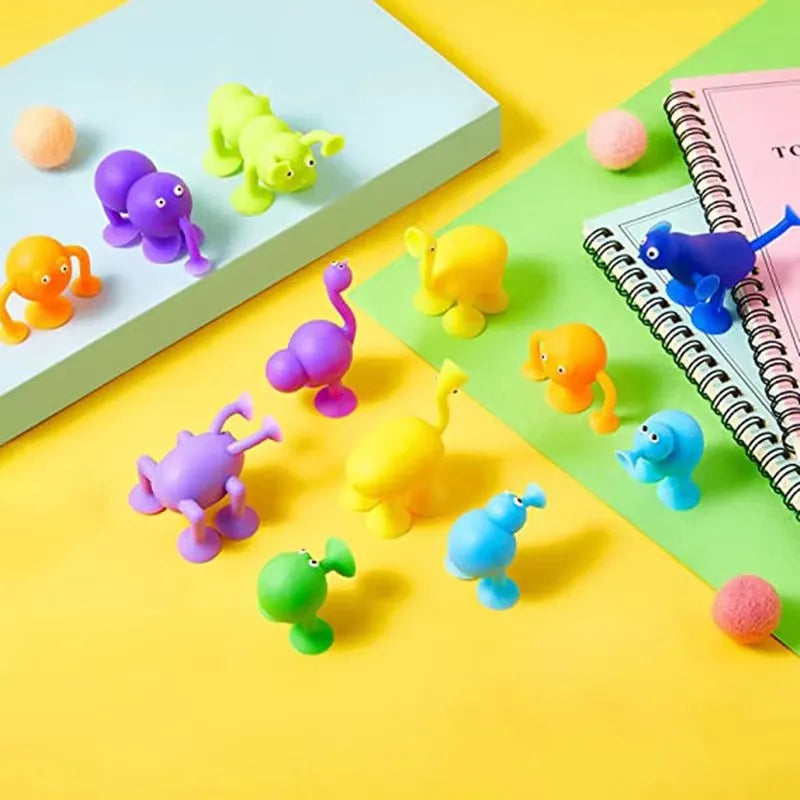 Suction Cup Monster Animal Fidget Toy (9-Pieces)