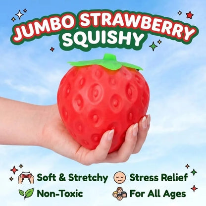 Strawberry Squeeze Ball – Squishy Fidget Toy for Kids 🍓✨
