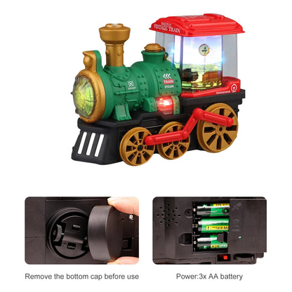 Electric Steam Spray Train Toy with Lights, Sound & Smoke