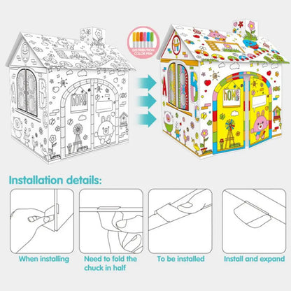 ColourCottage – DIY Cardboard Playhouse 🏠🖍️