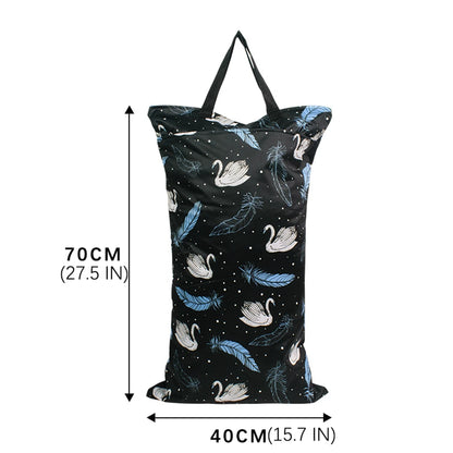 Large Waterproof Baby Wet Bag – Double Pocket Stroller Organizer