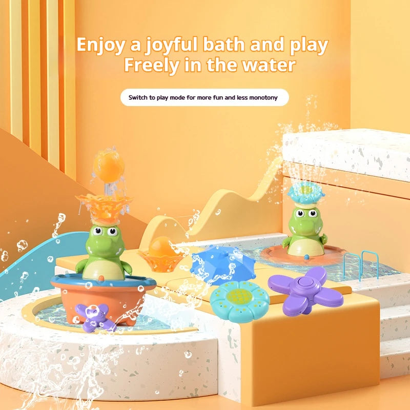 SplashGator LED Crocodile Bath Sprinkler Toy for Kids | Floating Water Spray Bath & Pool Toy