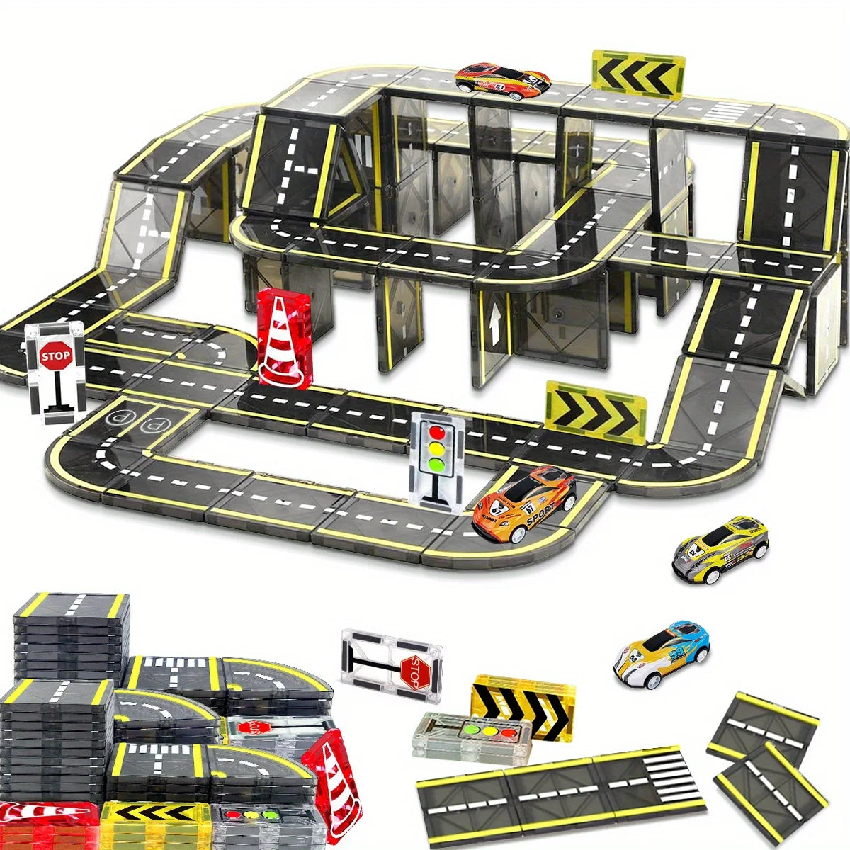Magnetic Crane Car Building Set – Creative STEM Construction Toy for Kids