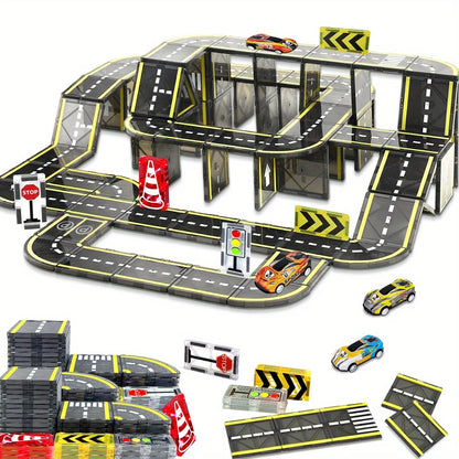 Magnetic Crane Car Building Set – Creative STEM Construction Toy for Kids