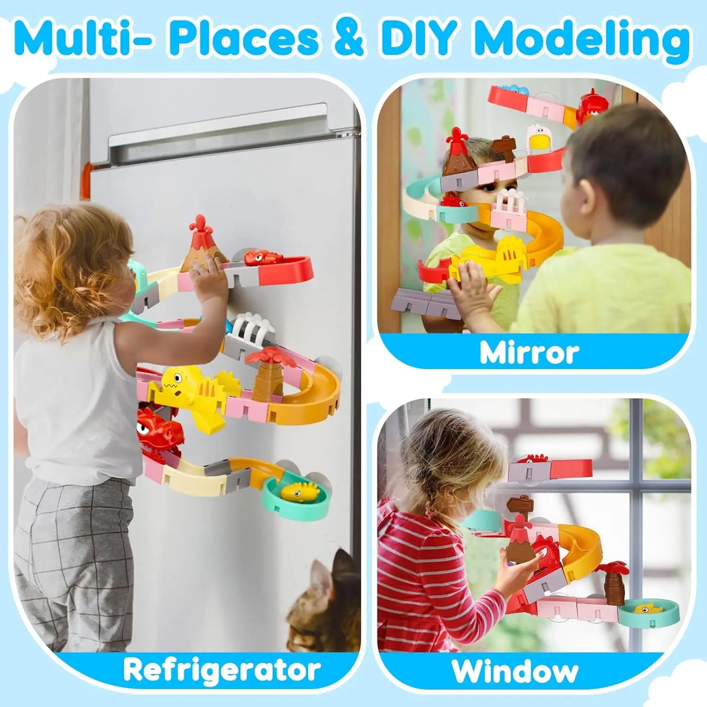 DinoSplash DIY Bath Slide Toy Set
