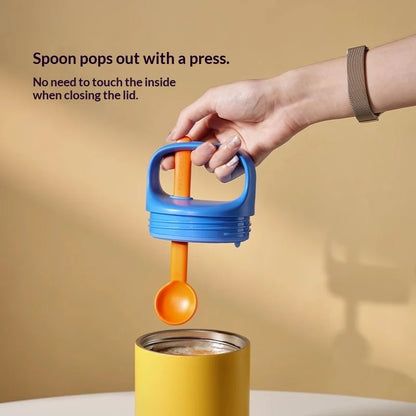 Chakolab 450ML Stainless Steel Breakfast Cup with Lid & Spoon | Insulated Thermos for Office & Travel