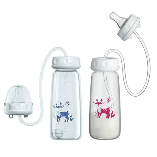 BornBL Hands-Free Baby Feeding Bottle – Anti-Colic Nursing System