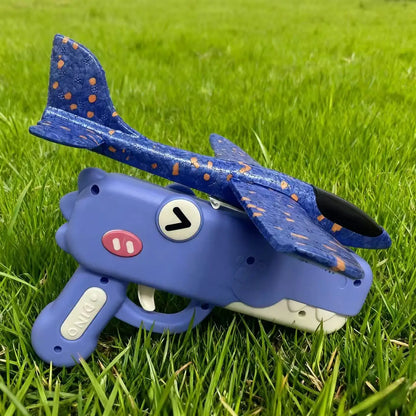 AeroDino Launcher Foam Plane Gun | One-Click Ejection Dinosaur Aircraft Toy