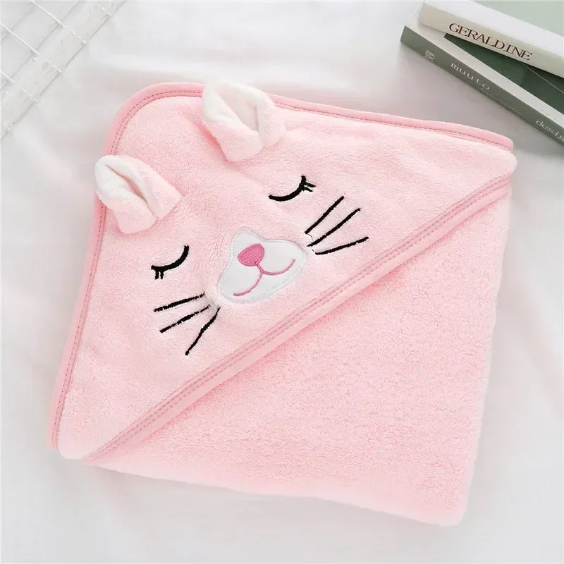 Animal Hooded Baby Towel Blanket 80x80