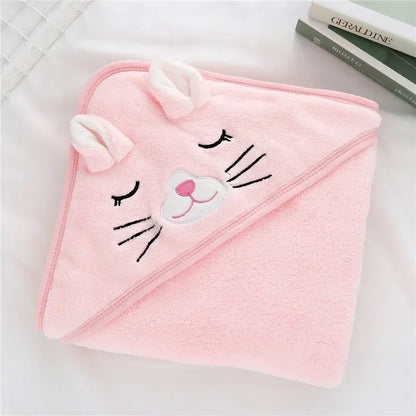 Animal Hooded Baby Towel Blanket 80x80