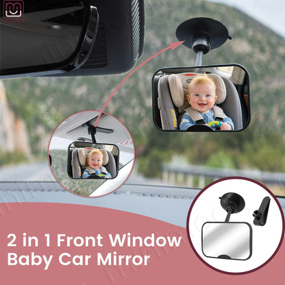 2-in-1 Adjustable Baby Car Seat Mirror – 360° Rotatable 👶🚗