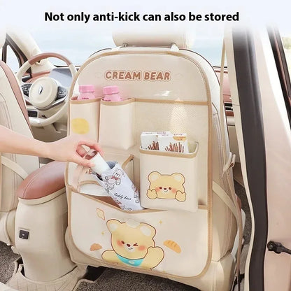 Cute Animal Car Seat Back Organiser – Kids Travel Storage 🐻🚗✨