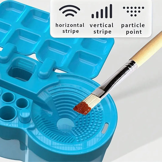 CleanFlow 6-in-1 Paintbrush Cleaner & Brush Holder | Water Circulation Art Cleaning Cup
