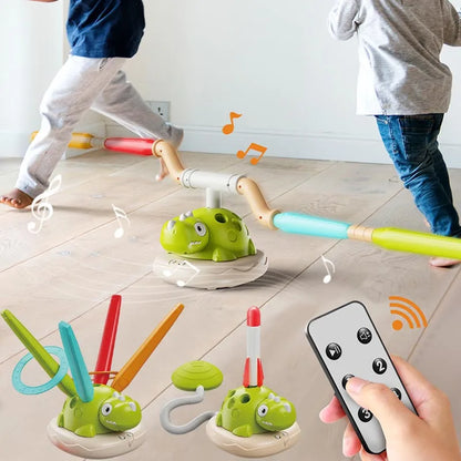 DinoJump 3-in-1 Outdoor Sports Game Set for Kids | Jump Ring, Skipping Rope & Rocket Launcher Toy