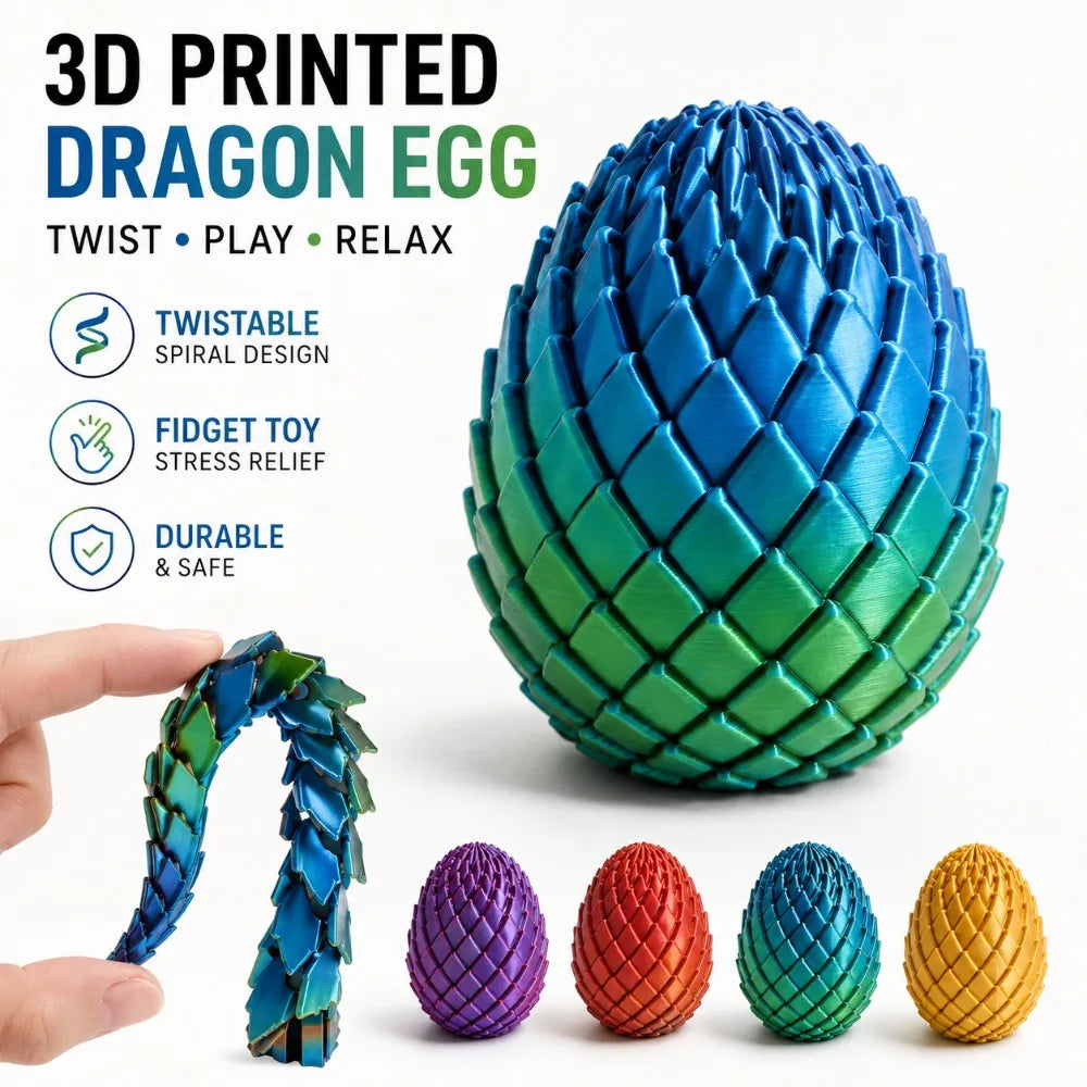 DragonTwist - 3D Printed Fidget Dragon Egg