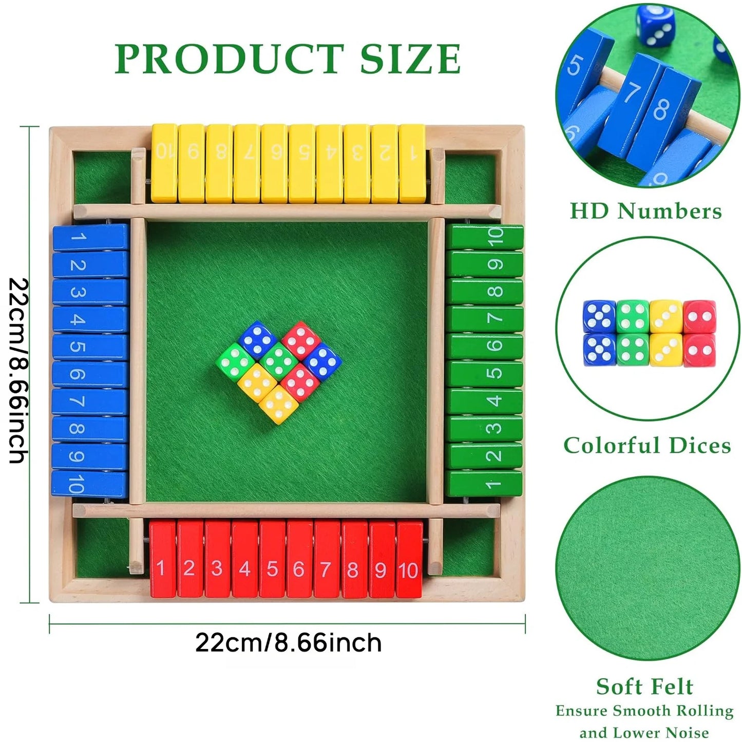 NumberFlip - Wooden Arithmetic Dice Game