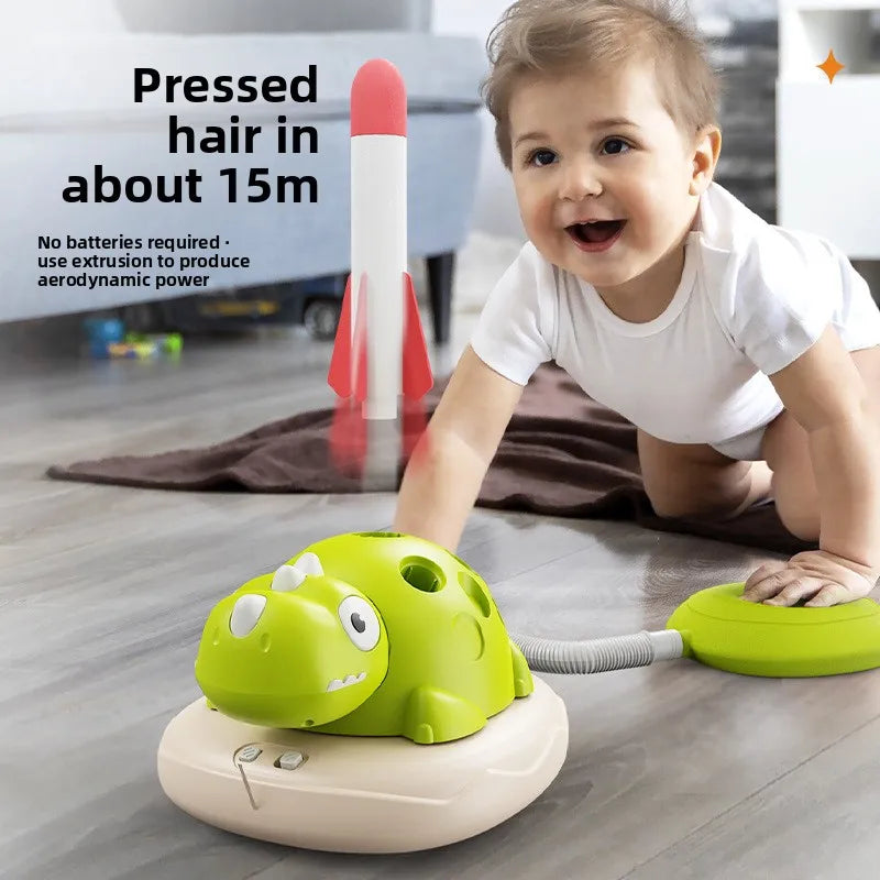 DinoJump 3-in-1 Outdoor Sports Game Set for Kids | Jump Ring, Skipping Rope & Rocket Launcher Toy