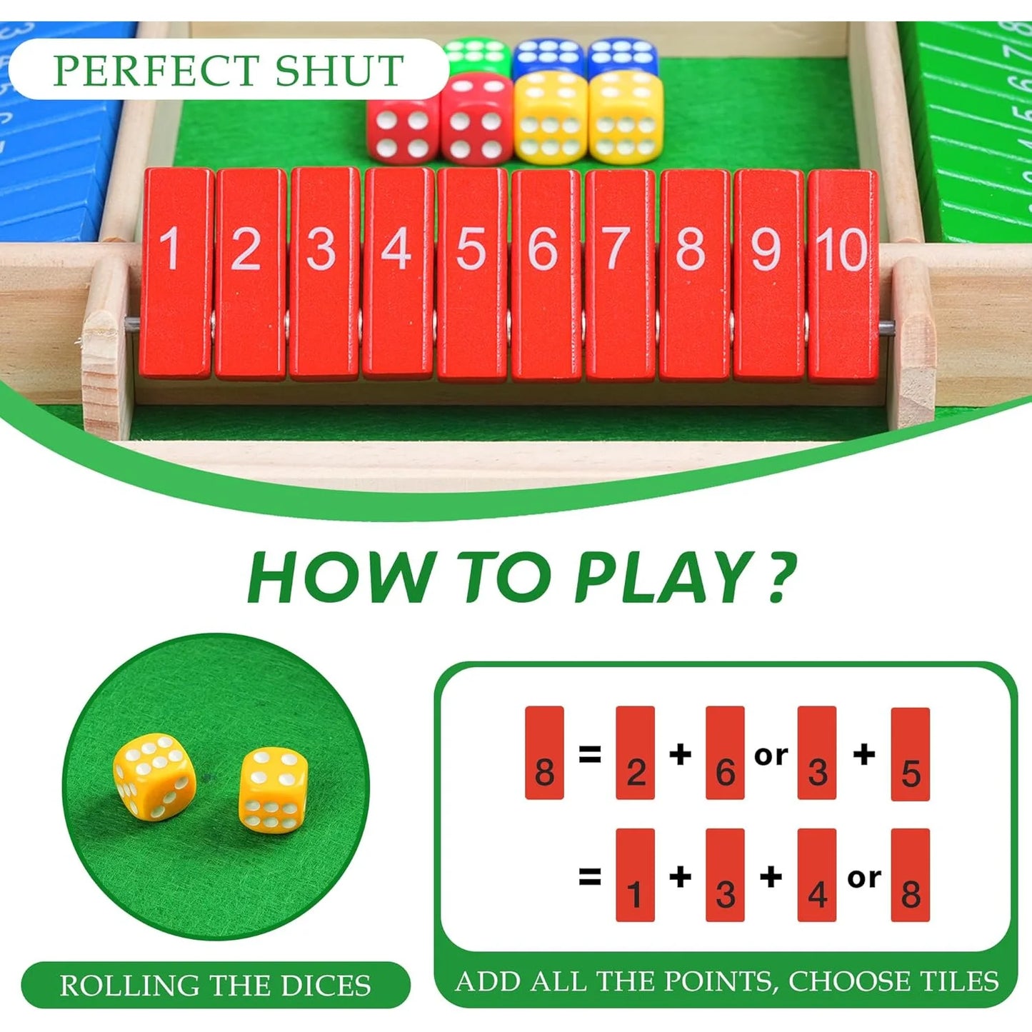 NumberFlip - Wooden Arithmetic Dice Game