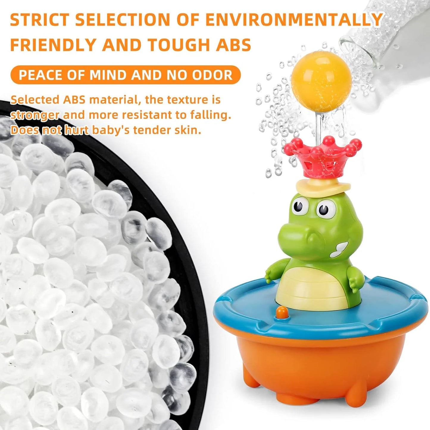 SplashGator LED Crocodile Bath Sprinkler Toy for Kids | Floating Water Spray Bath & Pool Toy