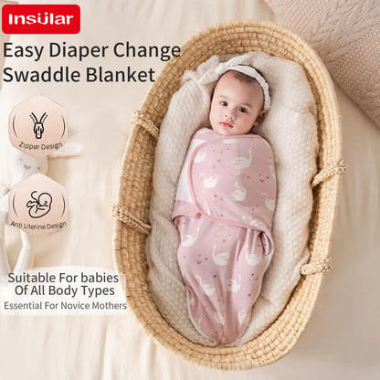 Adjustable Cotton Baby Swaddle Wrap & Hat Set 👶🌙