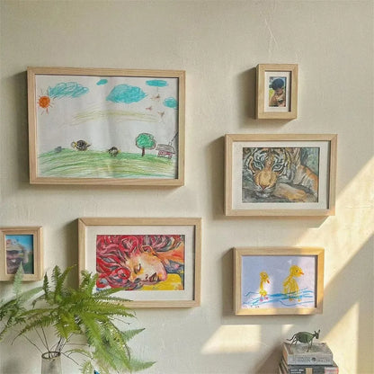 Wooden Rotating Art & Memory Frame – Changeable Display for Photos and Kids’ Artwork