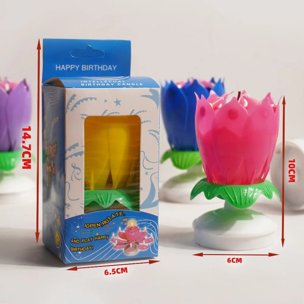 BloomWish - Musical Rotating Lotus Birthday Candle