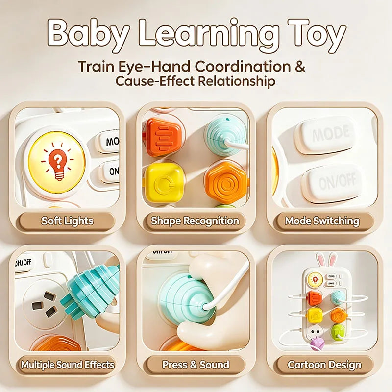 Montessori-Style Plug & Match Busy Board – Light & Sound 🔌✨