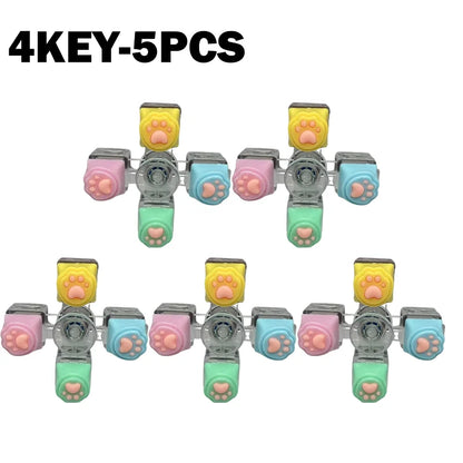 PurrPress - Cat Paw Mechanical Keycap Fidget Keychain