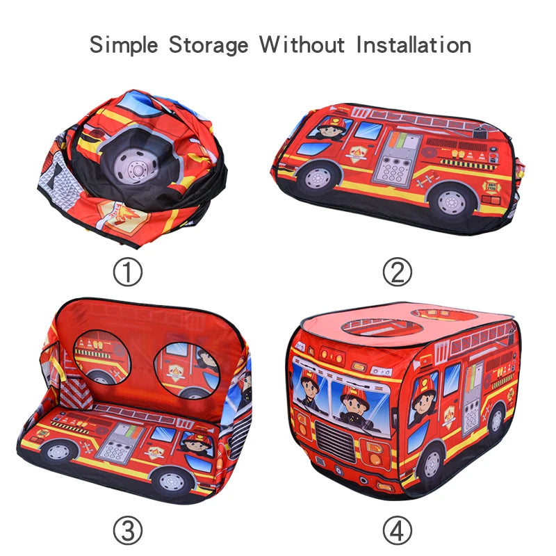 Fire Truck Play Tent House